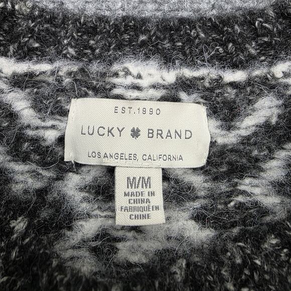 Lucky Brand Sweater Womens Medium Geometric Atzec Crewneck Pullover Soft Knit - Picture 2 of 16